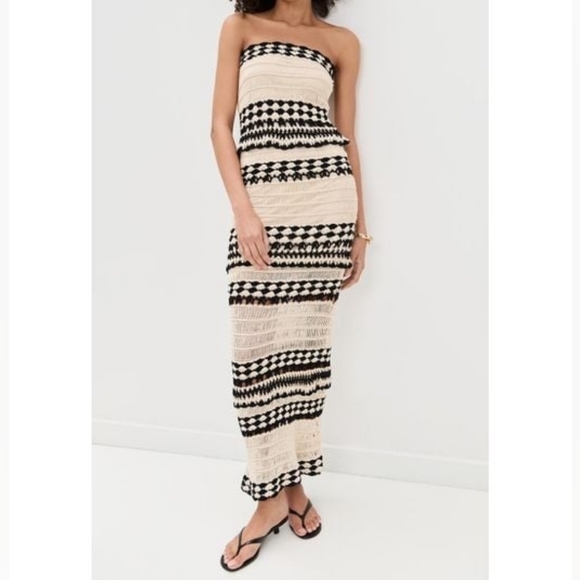 Line & Dot Black and Cream Muse Crochet Dress - Picture 1 of 14